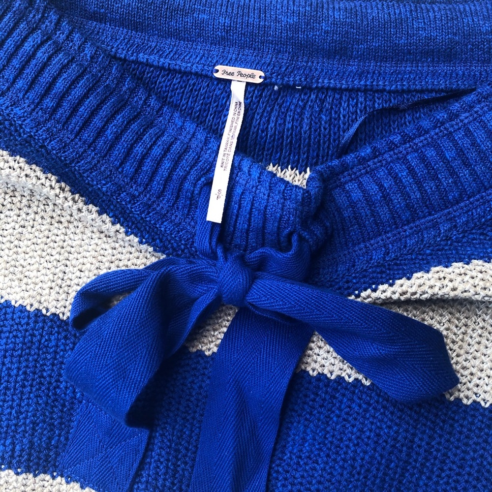 FREE PEOPLE Cassidy Striped Sweater blue size small - Picture 7 of 9